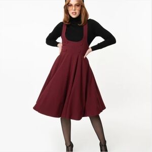 Voodoo Vixen Burgundy Midi Dress